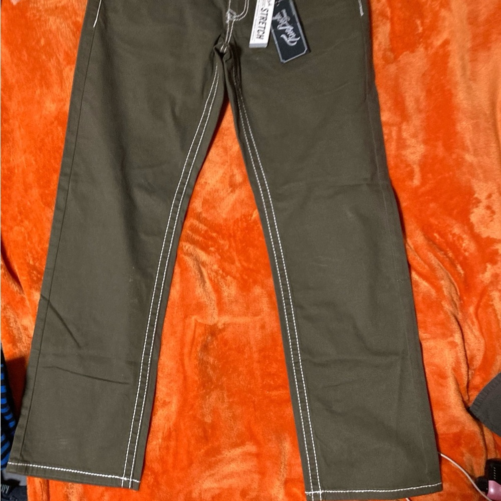 Men's Bootcut Jeans in Olive Green